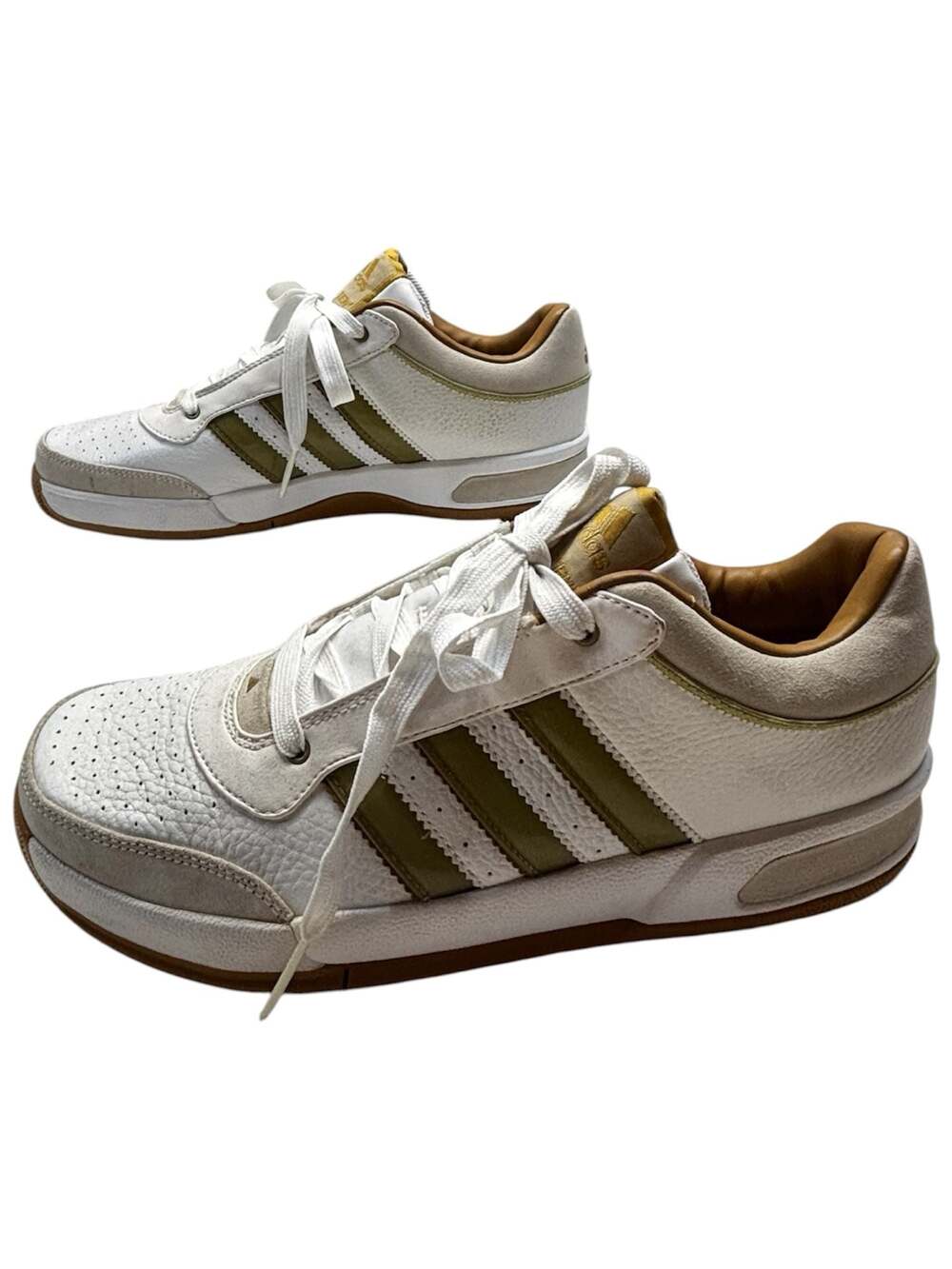 Vintage 2007 Adidas Top Ten Low Sneakers White Gold Size 9.5